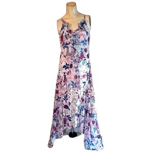 Alice Through The Looking Glass White Sleeveless Dress Blue Pink Long Floral